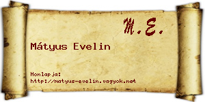 Mátyus Evelin névjegykártya